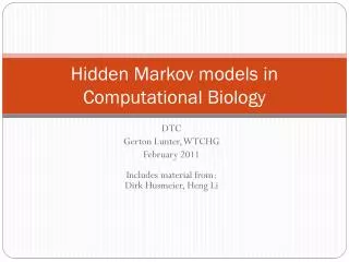 Hidden Markov models in Computational Biology