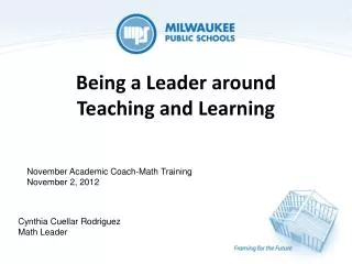 Being a Leader around Teaching and Learning