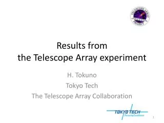 R esults from the Telescope Array experiment