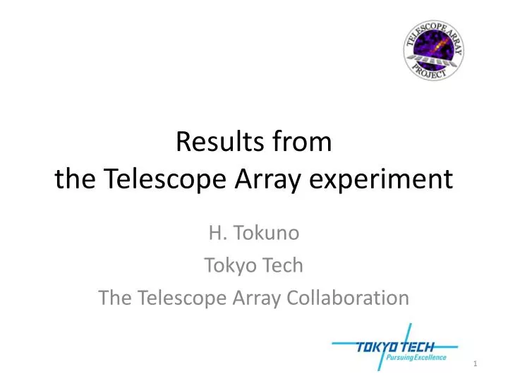 r esults from the telescope array experiment