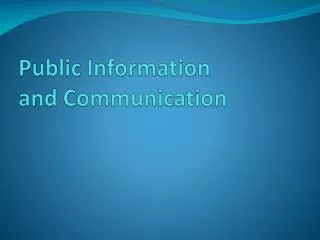 Public Information and Communication