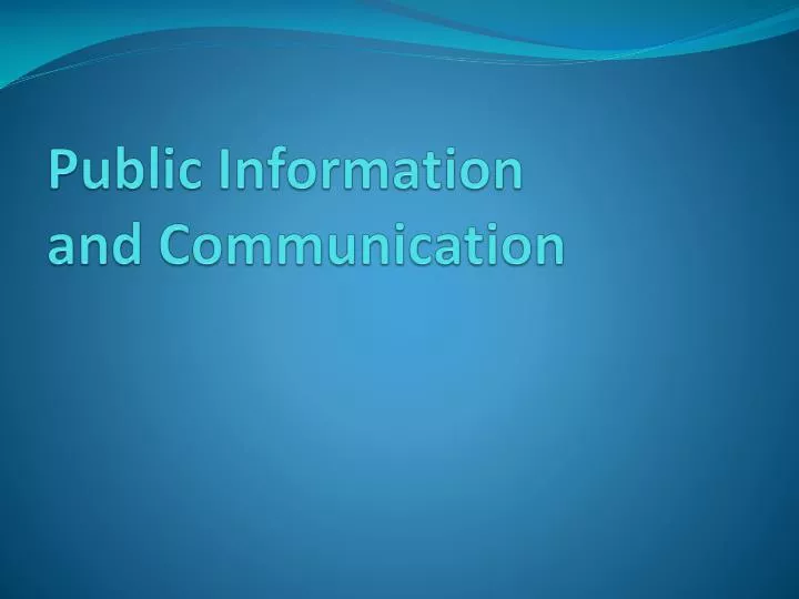 public information and communication