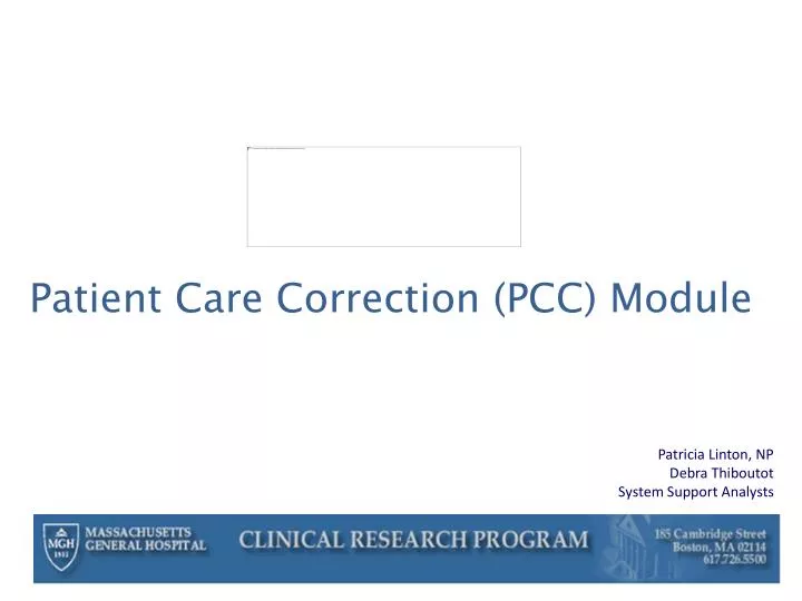 patient care correction pcc module