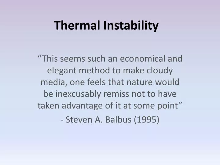 thermal instability