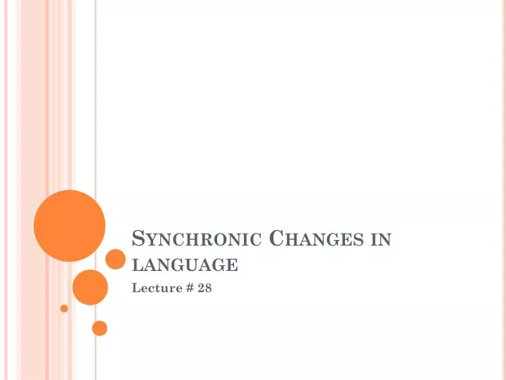 synchronic changes in language