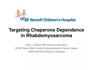 Targeting Chaperone Dependence in Rhabdomyosarcoma