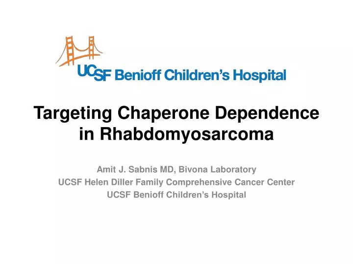 targeting chaperone dependence in rhabdomyosarcoma