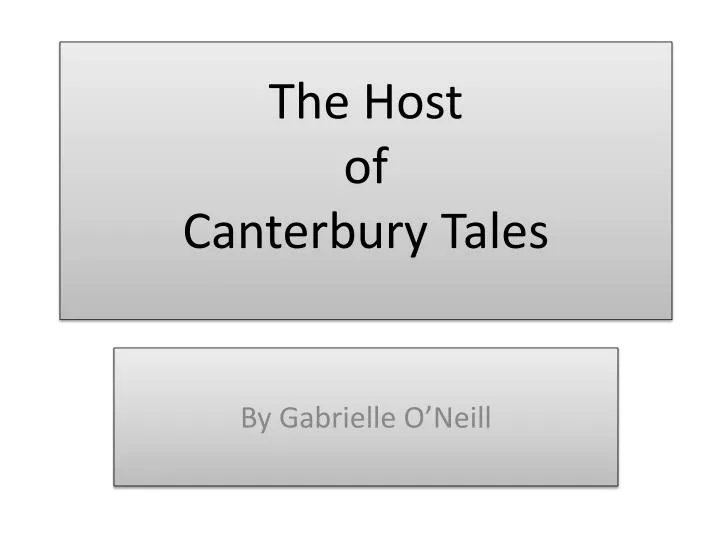 the host of canterbury tales