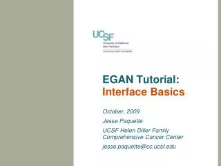 EGAN Tutorial: Interface Basics