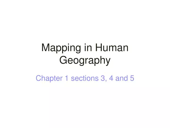 mapping in human geography