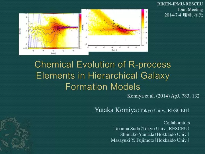 chemical e volution of r p rocess e lements in hierarchical g alaxy f ormation models