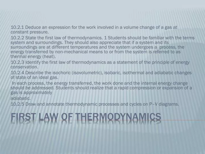 first law of thermodynamics