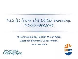 Results from the LOCO mooring: 2003-present