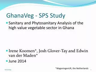 GhanaVeg - SPS Study