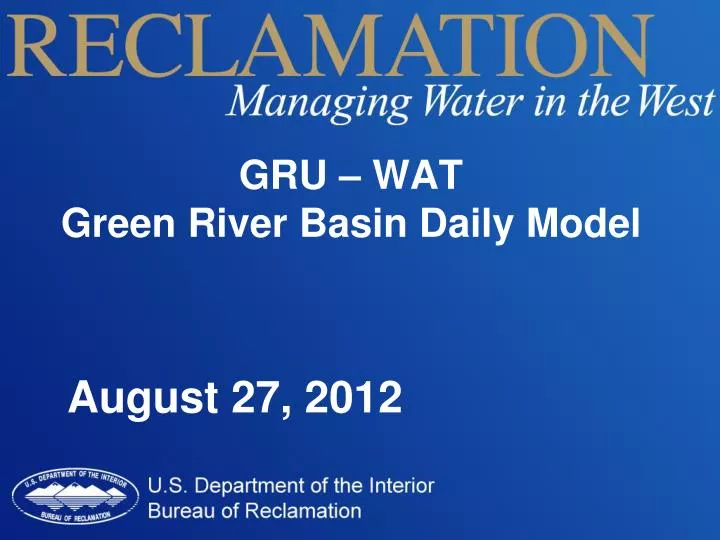 gru wat green river basin daily model