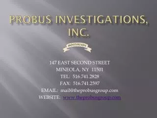 Probus investigations, inc.
