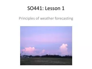 SO441: Lesson 1