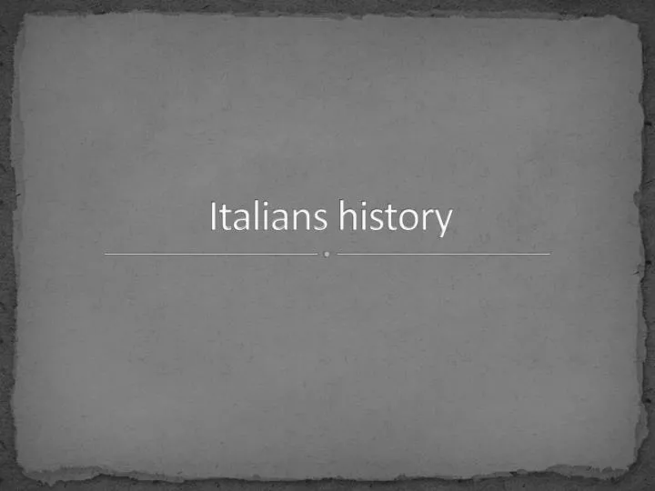 italians history