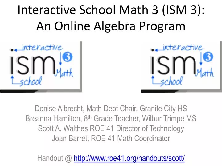 interactive school math 3 ism 3 an online algebra program