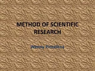 method of scientific research