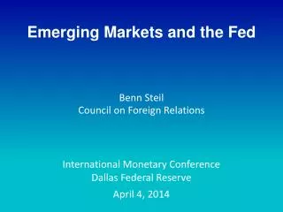 Emerging Markets and the Fed