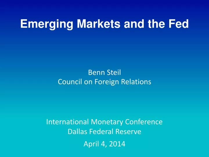 emerging markets and the fed