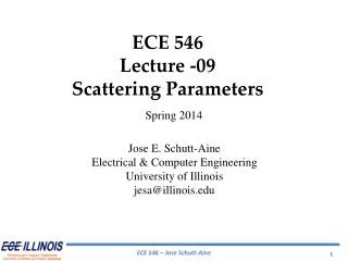 ECE 546 Lecture -09 Scattering Parameters