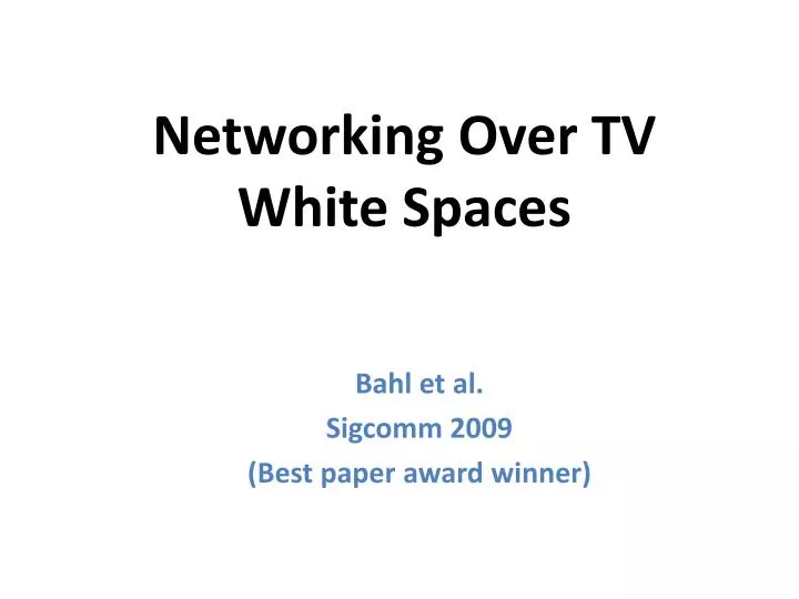 networking over tv white spaces