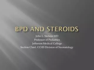 BPD and Steroids