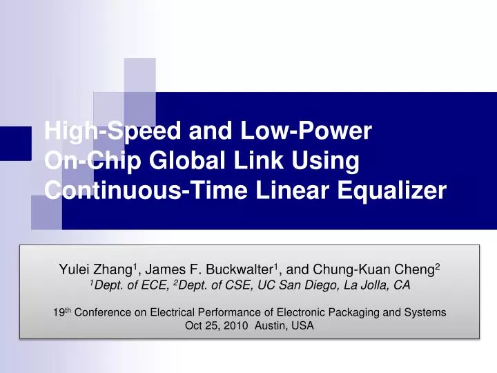 high speed and low power on chip global link using continuous time linear equalizer