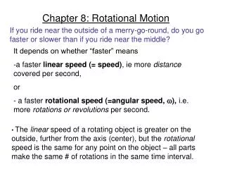 Chapter 8: Rotational Motion