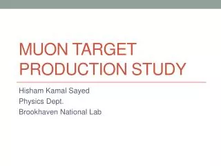 Muon Target Production Study