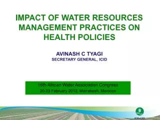 16th African Water Association Congress 20-23 February 2012, Marrakesh, Morocco