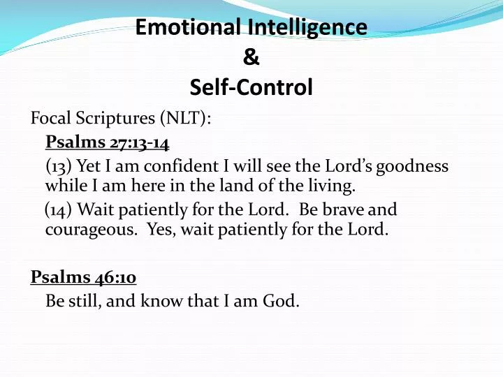 emotional intelligence self control