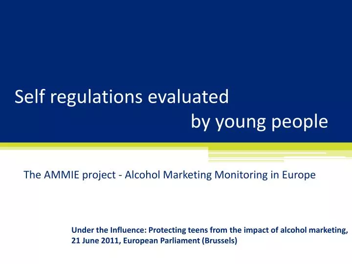 self regulations evaluated by young people