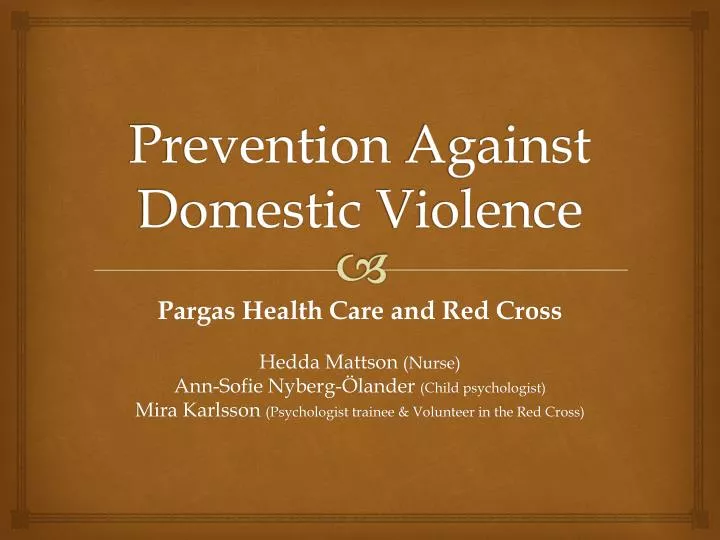 prevention against domestic violence
