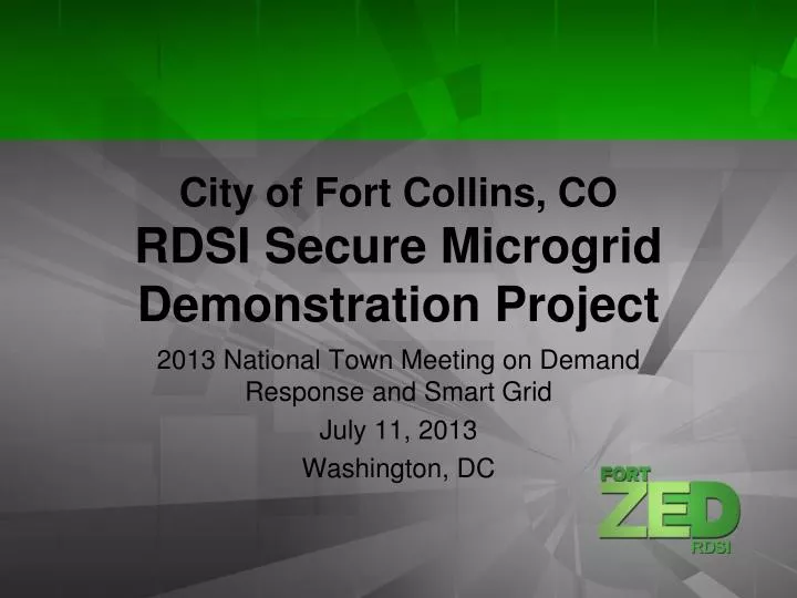 city of fort collins co rdsi secure microgrid demonstration project