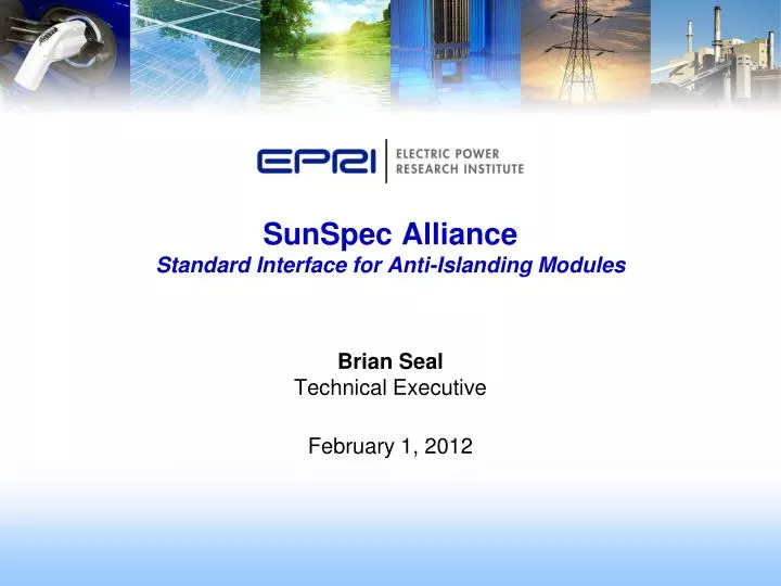 sunspec alliance standard interface for anti islanding modules