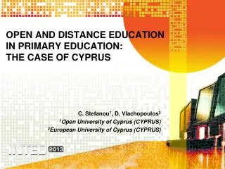 OPEN AND DISTANCE EDUCATION IN PRIMARY EDUCATION: THE CASE OF CYPRUS