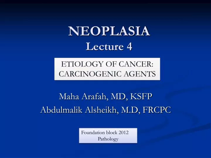 neoplasia lecture 4