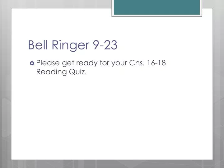 bell ringer 9 23