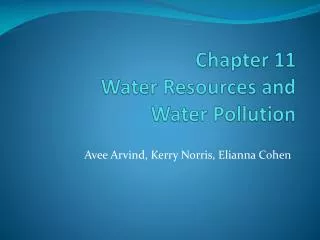 Chapter 11 Water Resources and Water Pollution
