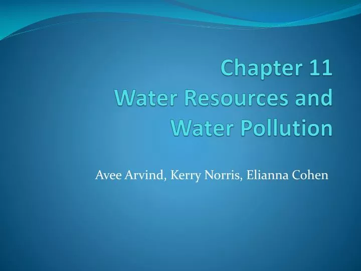 chapter 11 water resources and water pollution