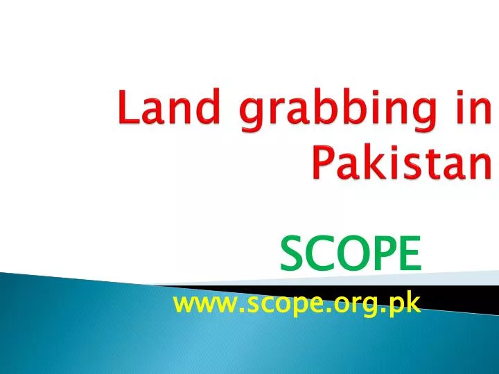 land grabbing in pakistan