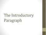 The Introductory Paragraph - slide 1