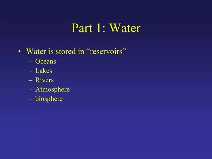 part 1 water