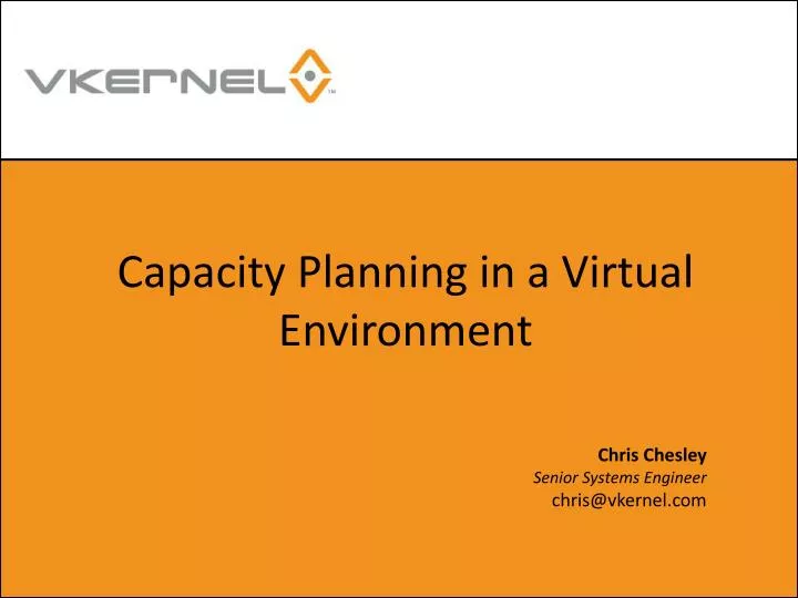 capacity planning in a virtual environment
