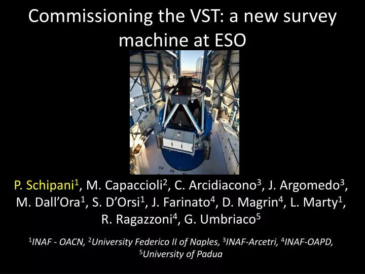 commissioning the vst a new survey machine at eso
