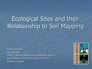 Ecological Sites and their Relationship to Soil Mapping