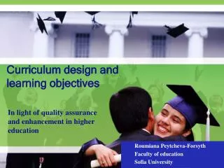 Curriculum design and learning objectives